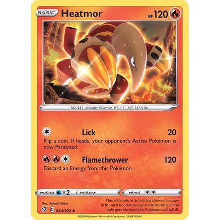 Heatmor 34/192 - SWSH02 Rebel Clash Reverse Holofoil