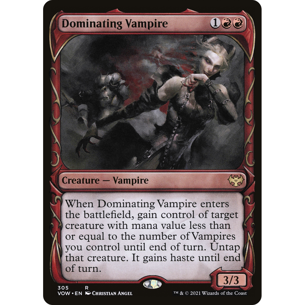 Dominating Vampire (Showcase) (VOW-305) - Innistrad: Crimson Vow: (Showcase) Foil