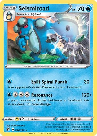 Seismitoad 46/192 - SWSH02 Rebel Clash Reverse Holofoil