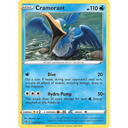 Cramorant 51/192 - SWSH02 Rebel Clash Reverse Holofoil