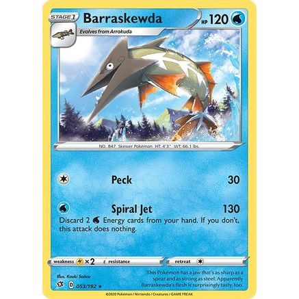 Barraskewda 53/192 - SWSH02 Rebel Clash Reverse Holofoil