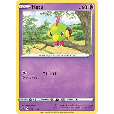 Natu 76/192 - SWSH02 Rebel Clash Reverse Holofoil