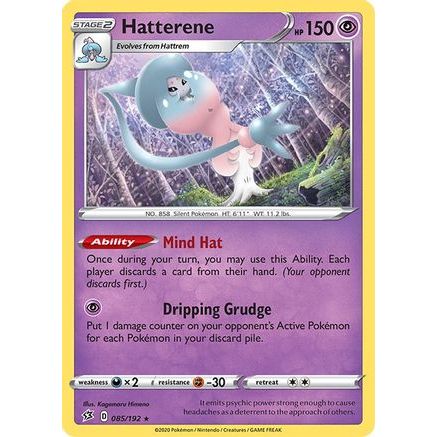 Hatterene 85/192 - SWSH02 Rebel Clash Reverse Holofoil