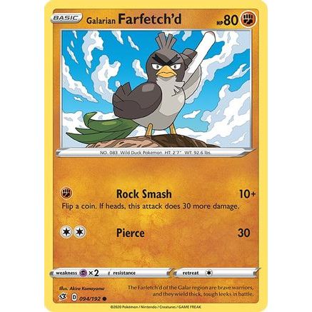 Galarian Farfetch'd 94/192 - SWSH02 Rebel Clash Reverse Holofoil