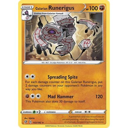 Galarian Runerigus 102/192 - SWSH02 Rebel Clash Reverse Holofoil