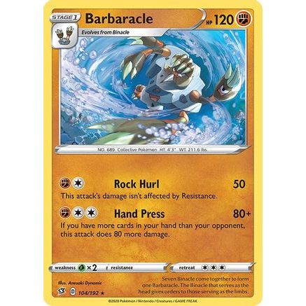 Barbaracle 104/192 - SWSH02 Rebel Clash Reverse Holofoil