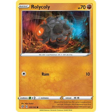 Rolycoly 105/192 - SWSH02 Rebel Clash Reverse Holofoil
