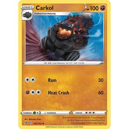 Carkol 106/192 - SWSH02 Rebel Clash Reverse Holofoil