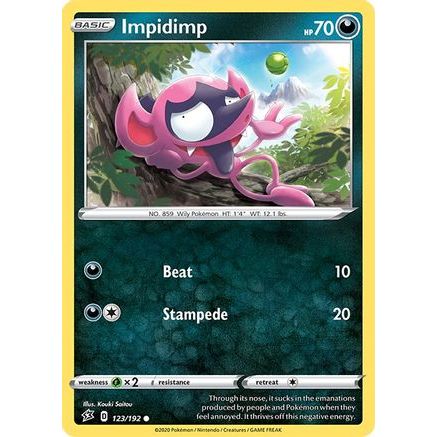 Impidimp 123/192 - SWSH02 Rebel Clash Reverse Holofoil