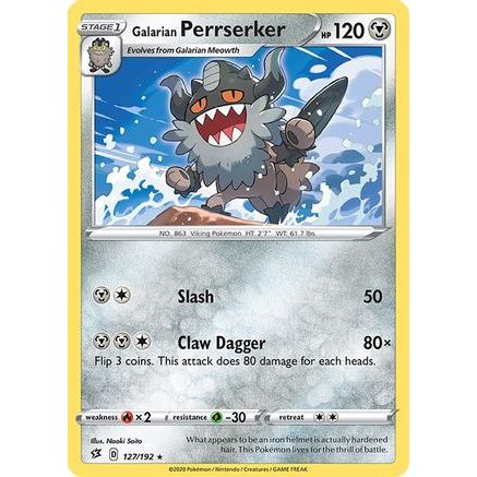 Galarian Perrserker 127/192 - SWSH02 Rebel Clash