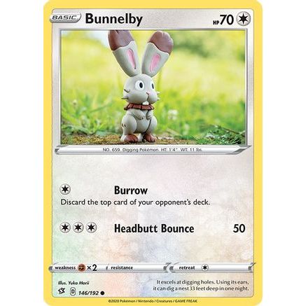 Bunnelby 146/192 - SWSH02 Rebel Clash Reverse Holofoil