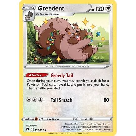 Greedent 152/192 - SWSH02 Rebel Clash Reverse Holofoil
