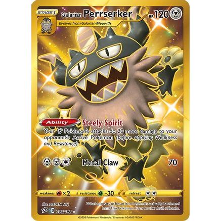 Galarian Perrserker (Secret) 205/192 - SWSH02 Rebel Clash Holofoil