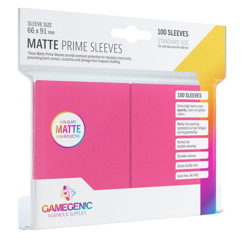 Gamegenic: Pink 100ct Matte Prime Sleeves 66x91mm