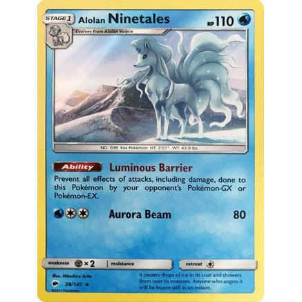 Alolan Ninetales - 28/147 (Water Web Holo) 28 - Miscellaneous Cards & Products Holofoil
