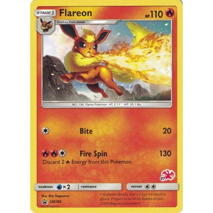 Flareon - SM186 (#27 Charizard Stamped) SM186 - Battle Academy
