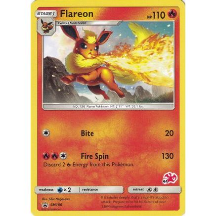 Flareon - SM186 (#44 Charizard Stamped) - Battle Academy