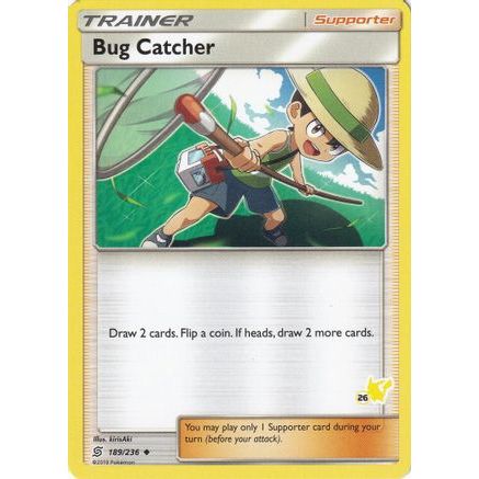 Bug Catcher - 189/236 (#26 Pikachu Stamped) - Battle Academy