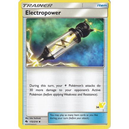 Electropower - 172/214 (#34 Pikachu Stamped) - Battle Academy