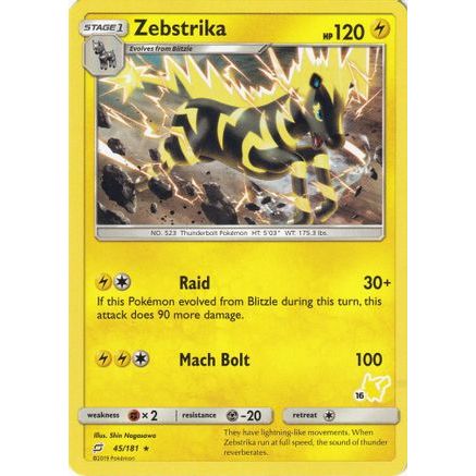 Zebstrika - 45/181 (#16 Pikachu Stamped) - Battle Academy