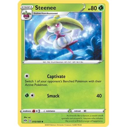 Steenee 15/189 - SWSH03 Darkness Ablaze Reverse Holofoil