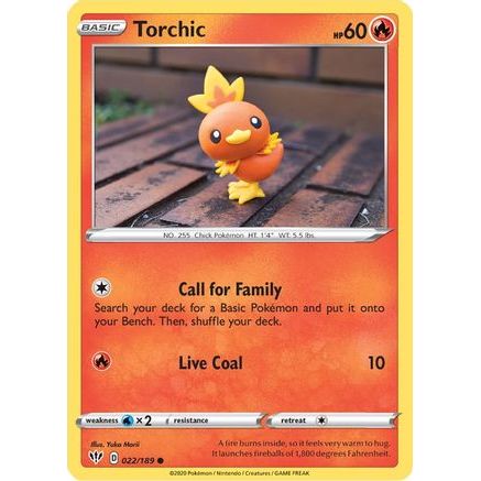 Torchic 22/189 - SWSH03 Darkness Ablaze Reverse Holofoil