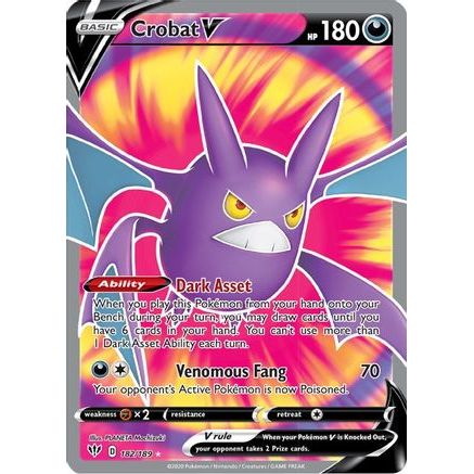 Crobat V (Full Art) 182/189 - SWSH03 Darkness Ablaze Holofoil