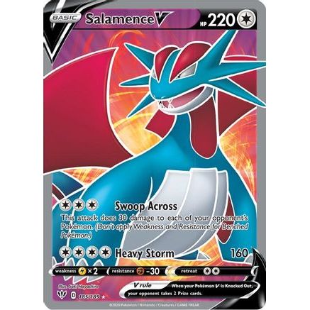 Salamence V (Full Art) 185/189 - SWSH03 Darkness Ablaze Holofoil
