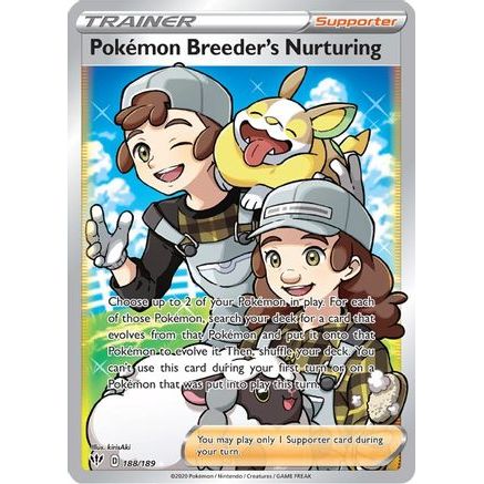 Pokemon Breeder's Nurturing (Full Art) 188/189 - SWSH03 Darkness Ablaze Holofoil
