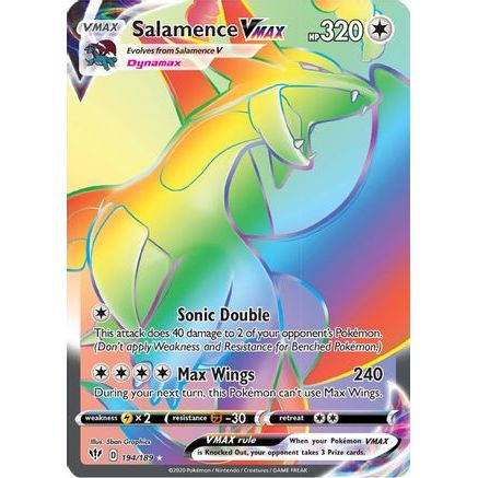 Salamence VMAX (Secret) 194/189 - SWSH03 Darkness Ablaze Holofoil