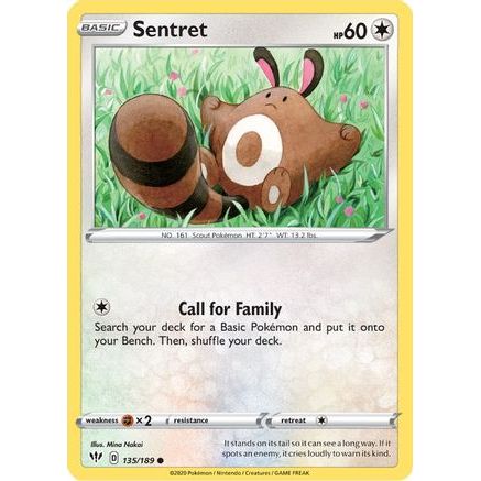 Sentret 135/189 - SWSH03 Darkness Ablaze Reverse Holofoil