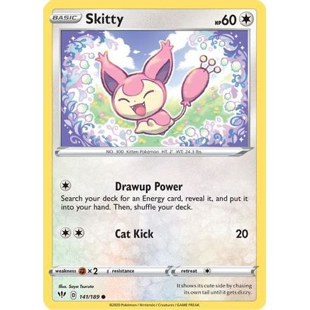 Skitty 141/189 - SWSH03 Darkness Ablaze Reverse Holofoil