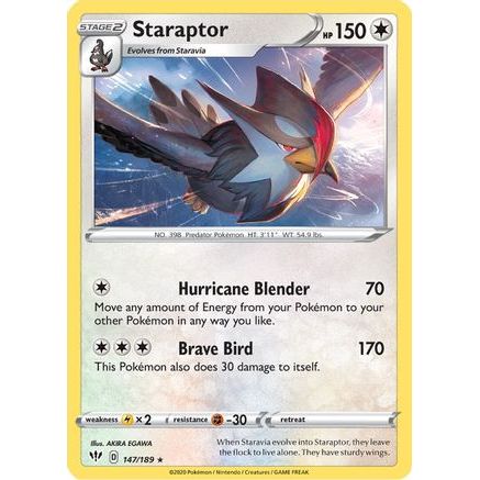 Staraptor 147/189 - SWSH03 Darkness Ablaze Reverse Holofoil