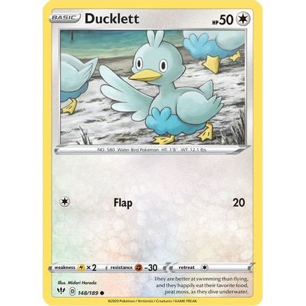 Ducklett 148/189 - SWSH03 Darkness Ablaze Reverse Holofoil