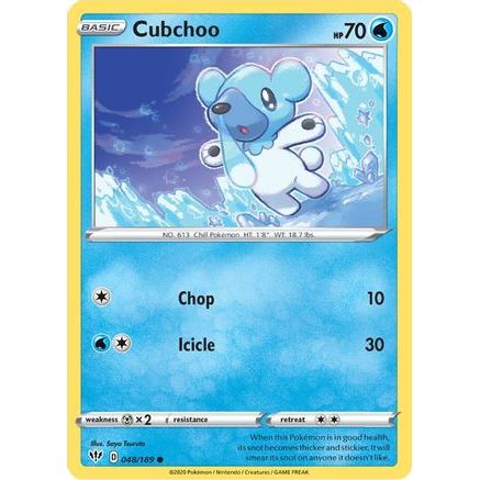 Cubchoo 48/189 - SWSH03 Darkness Ablaze Reverse Holofoil