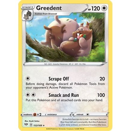 Greedent 153/189 - SWSH03 Darkness Ablaze Reverse Holofoil