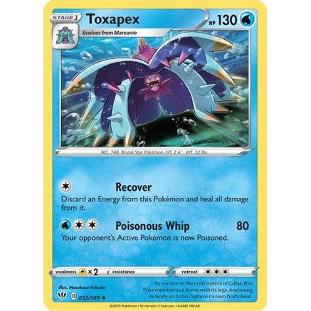 Toxapex 52/189 - SWSH03 Darkness Ablaze Reverse Holofoil