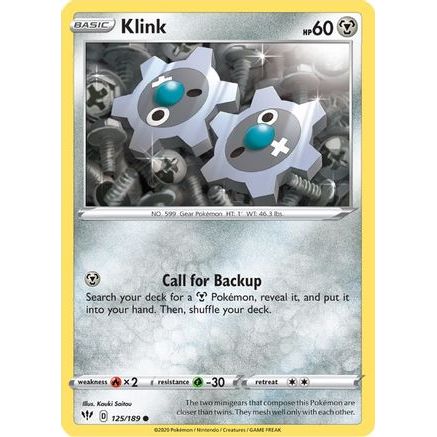 Klink 125/189 - SWSH03 Darkness Ablaze Reverse Holofoil