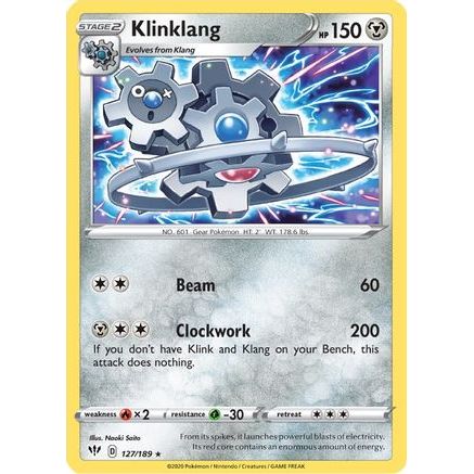 Klinklang 127/189 - SWSH03 Darkness Ablaze Reverse Holofoil