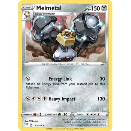 Melmetal 130/189 - SWSH03 Darkness Ablaze Reverse Holofoil