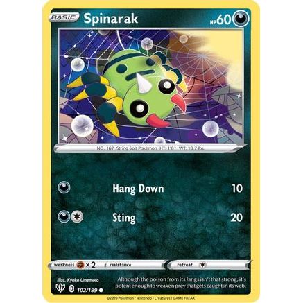 Spinarak 102/189 - SWSH03 Darkness Ablaze