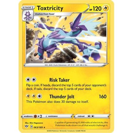 Toxtricity 63/189 - SWSH03 Darkness Ablaze Holofoil