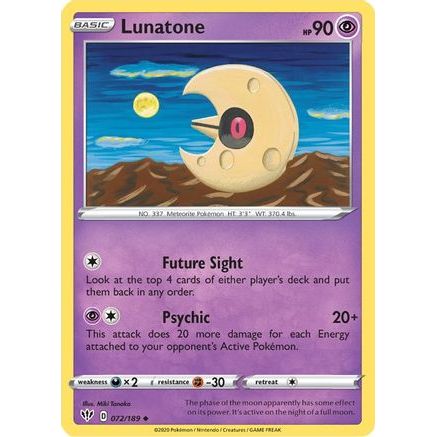 Lunatone 72/189 - SWSH03 Darkness Ablaze