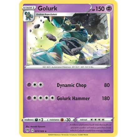 Golurk 77/189 - SWSH03 Darkness Ablaze Reverse Holofoil