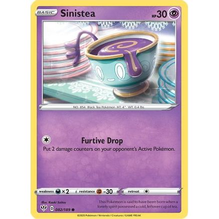 Sinistea 82/189 - SWSH03 Darkness Ablaze Reverse Holofoil