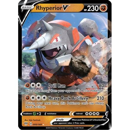 Rhyperior V 95/189 - SWSH03 Darkness Ablaze Holofoil