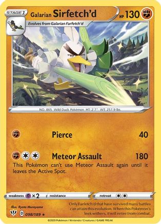 Galarian Sirfetch'd 98/189 - SWSH03 Darkness Ablaze Reverse Holofoil