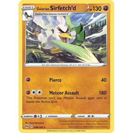 Galarian Sirfetch'd 98/189 - SWSH03 Darkness Ablaze