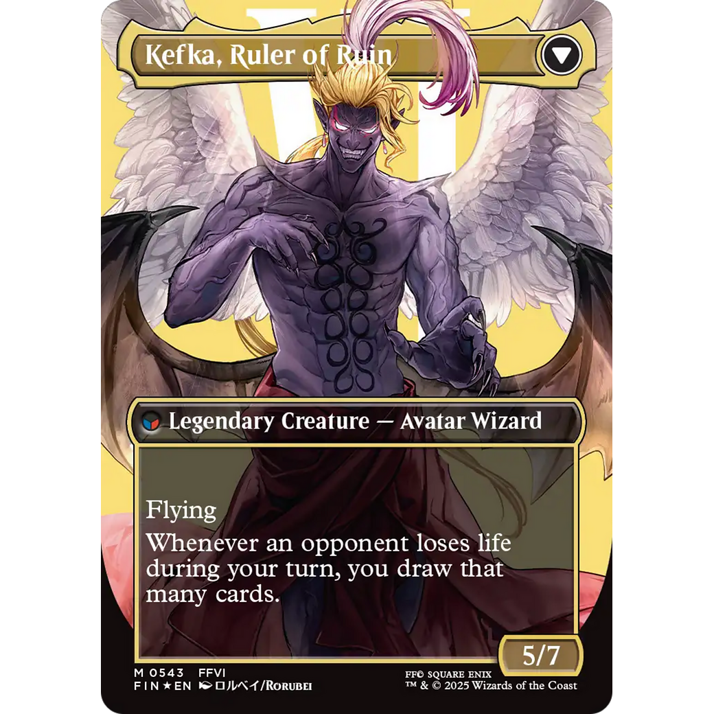 Kefka, Court Mage (Borderless) (Surge Foil) (0543) (FIN-543) - FINAL FANTASY (Borderless) Foil