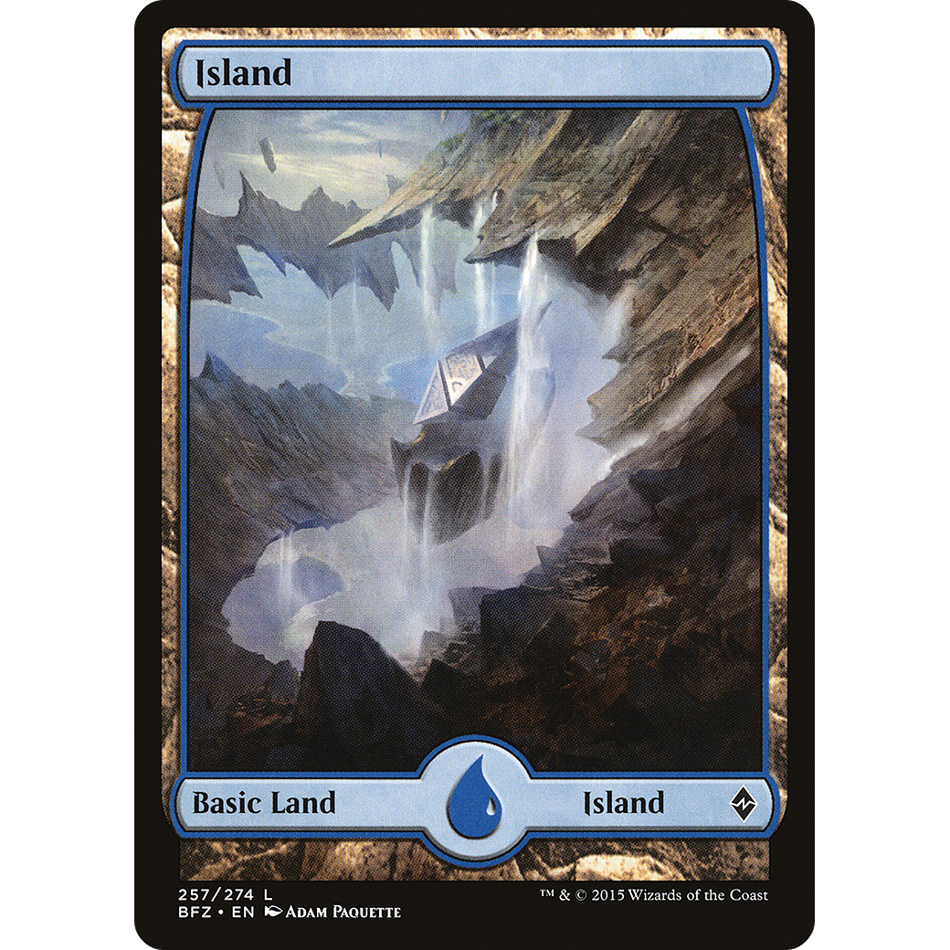 Island (257) - Full Art (BFZ-257) - Battle for Zendikar Foil